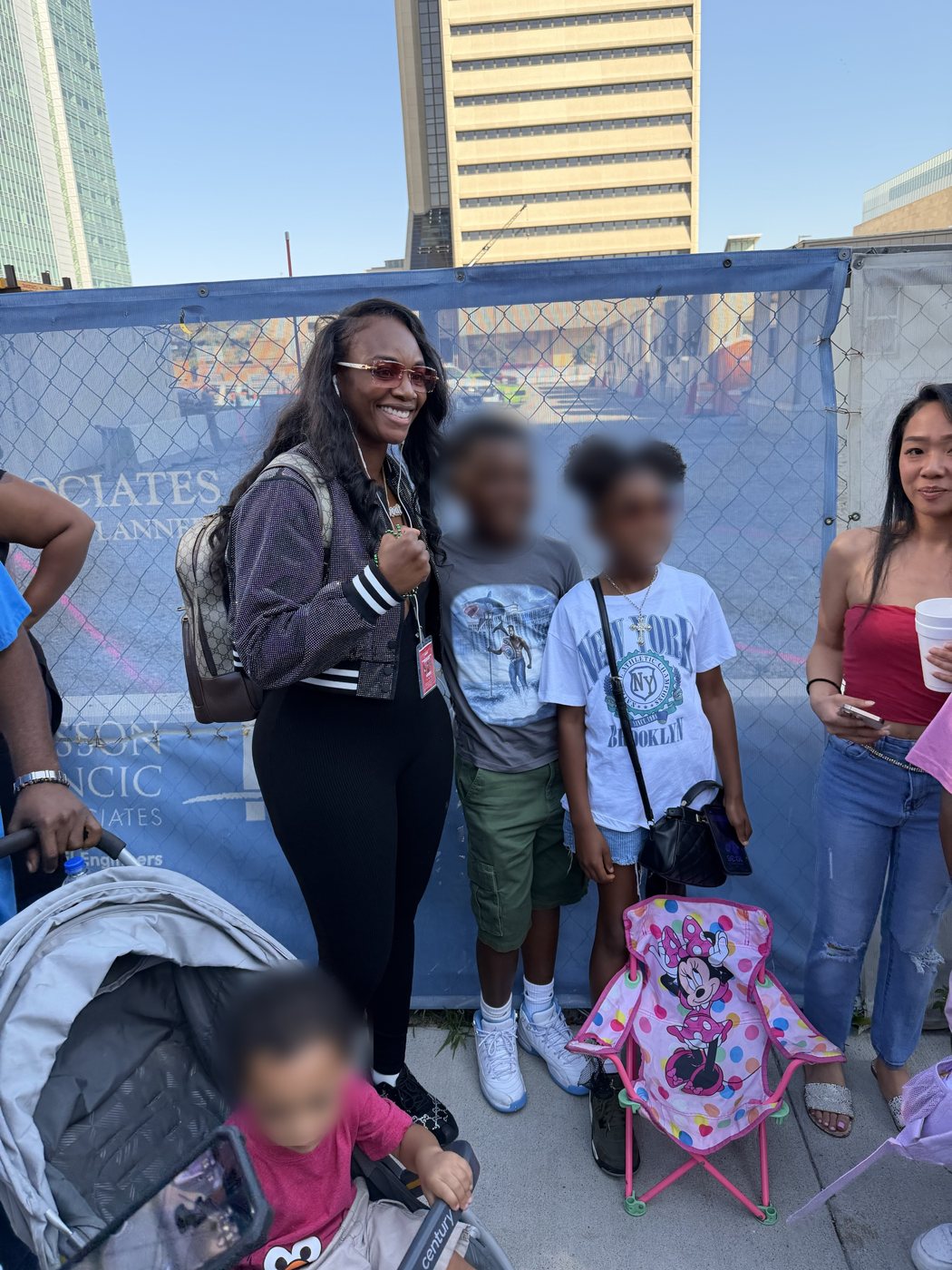 Claressa Shields poses with young fans at Terence Crawford&rsquo;s victory parade in Omaha